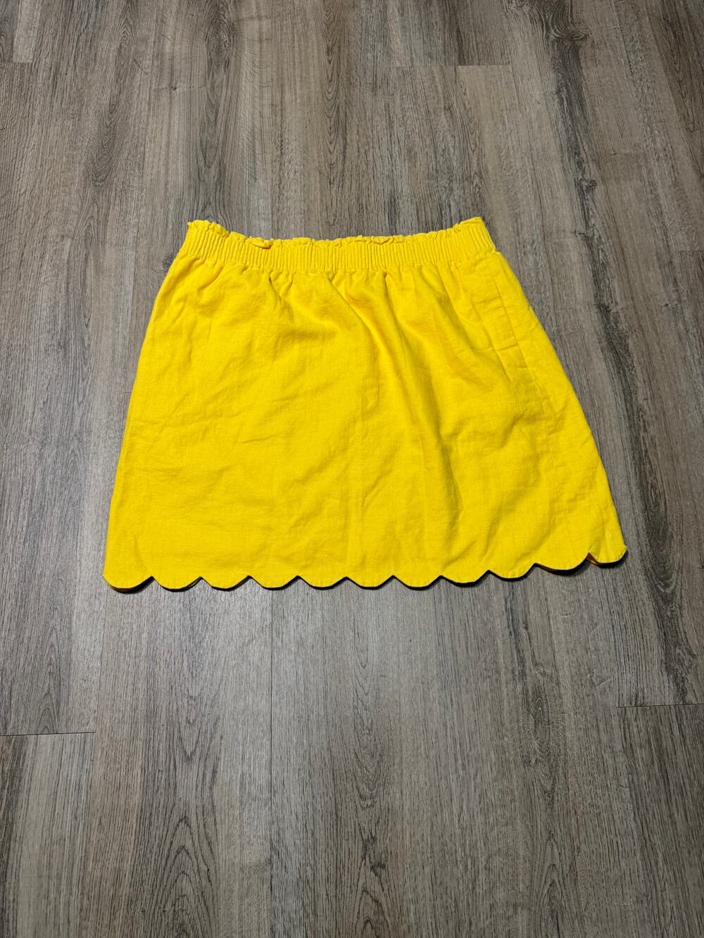 J.Crew Women's Bright Yellow Scallop-Hem Mini Skirt